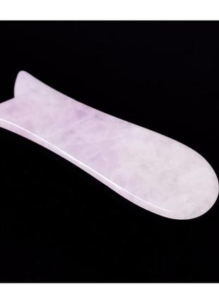 Масажер кам'яний гуа ша "риба" рожевий кварц