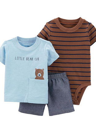 Carter's комплект футболка боди шорты