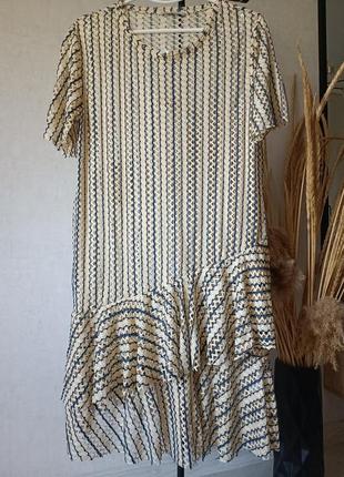 Сетчатое кружевное платье zara с воланами6 фото