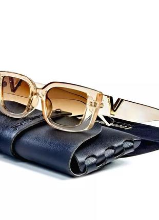Окуляри вінтажні окуляри стильні у стилі 90-х трендові бежеві коричневі сонцезахисні нові uv400
