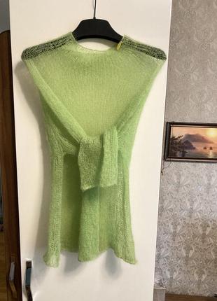 Пушистый свитер паутинки из кид мохера2 фото