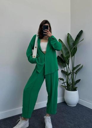 🎨 5 цветов! шикарный легкий женский костюм зеленый, весна, летно лето брюки