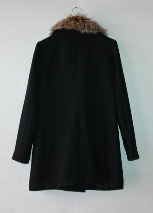 Вовняне двобортне пальто з хутром clockhouse5 фото