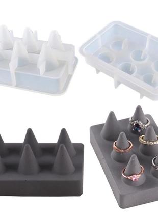 Силіконова форма молд для гіпсу підставки для каблучок
