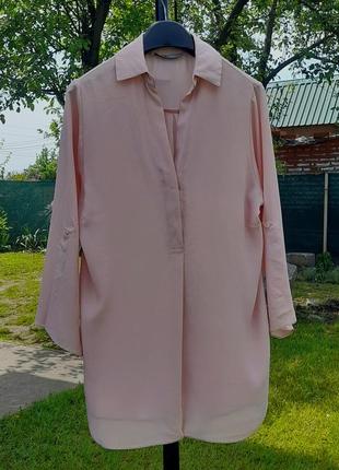 Шифоновая легкая блуза нежного розового цвета2 фото