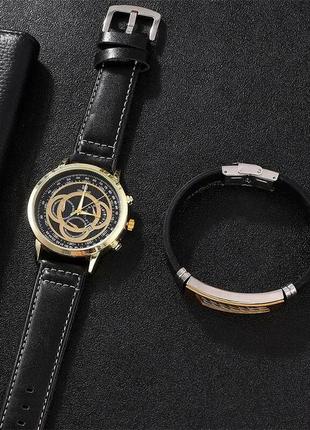 Розпродаж!!! набір годинник+браслет(метал,шкіра)—(без коробки)2 фото