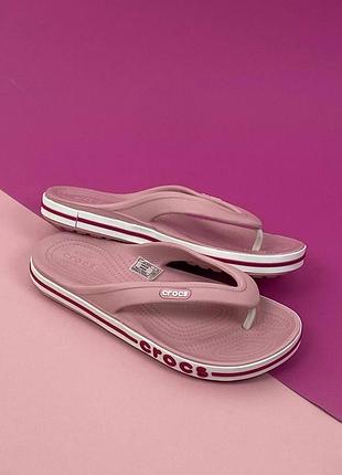 Жіночі в’єтнамки крокс crocs bayaband flip petal / pink