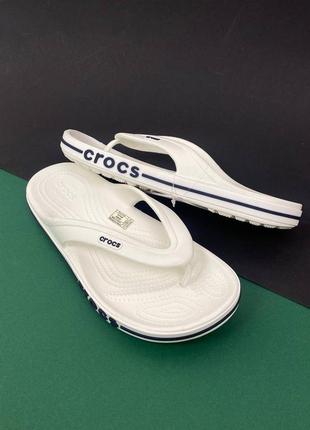 Мужские вьетнамки крокс crocs bayaband flip white