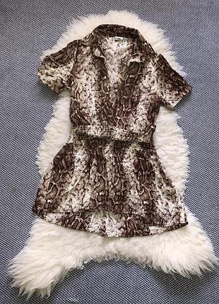 Платье змеиный анималистический принт клёш вискоза натуральное