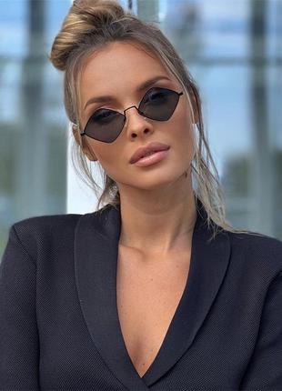 Окуляри 💎 очки uv400  ромби чорні  темні сонцезахисні стильні модні нові3 фото