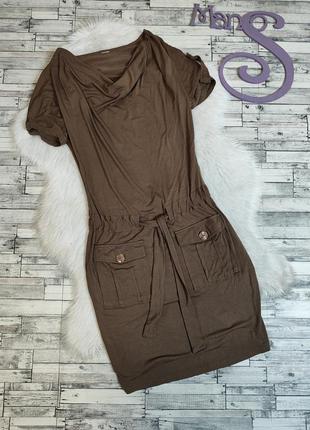 Женское летнее платье bodyflirt коричневое трикотаж размер 46 м