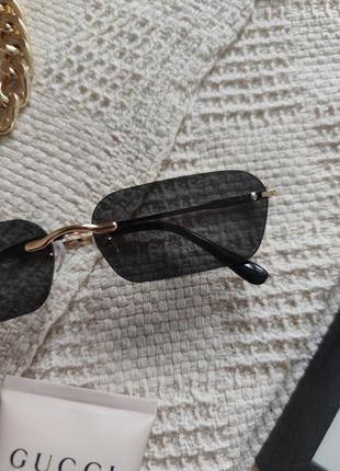 Окуляри 💎 очки uv400 без оправи чорні темні сонцезахисні стильні модні нові8 фото
