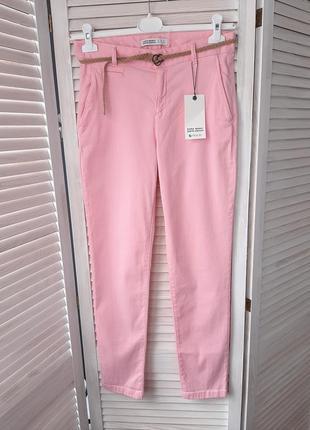 Zara штаны кораллового цвета с ремнем7 фото