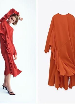 Сукня міді максі zara з воланами, розмір s, 26р