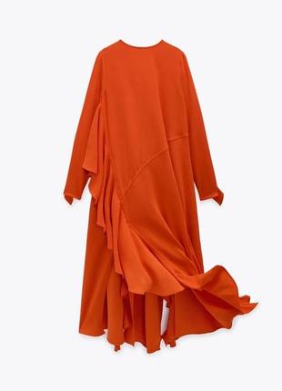 Сукня осінь зима міді максі zara з воланами, розмір s, 26р4 фото