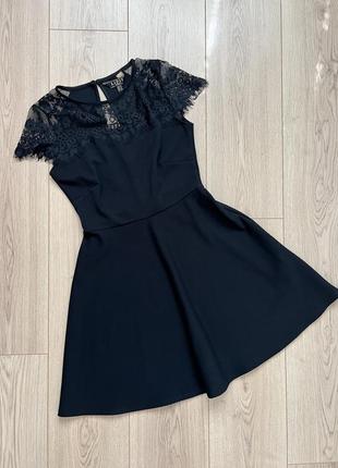 Чорна коротка сукня з мереживом lipsy 🛍️1+1=3🛍️2 фото