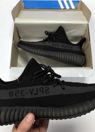 Крутые мужские кроссовки адидас изи adidas yeezy boost 350 full black.3 фото