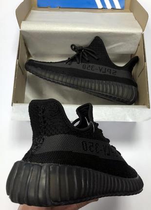 Крутые мужские кроссовки адидас изи adidas yeezy boost 350 full black.5 фото