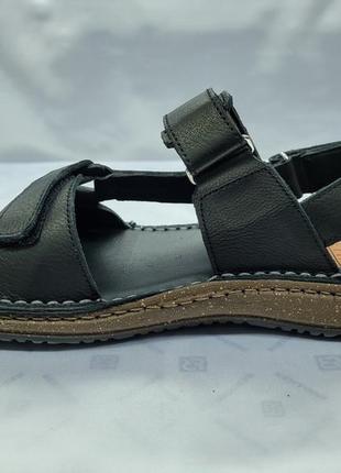 Чёрные ортопедические кожаные сандалии на липучках detta 40-45р2 фото