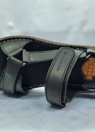Чёрные ортопедические кожаные сандалии на липучках detta 40-45р4 фото