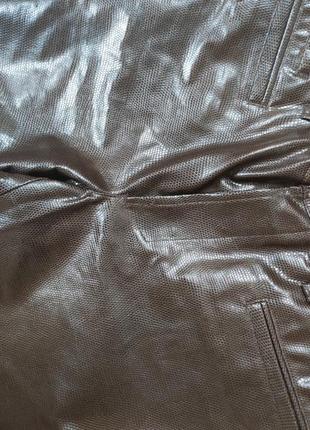 Штани шоколадні брюки з екошкіри versace 2