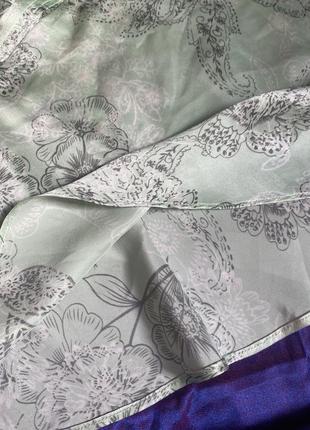 Блуза шелковая в цветочный принт мятная шелк next - m,l3 фото