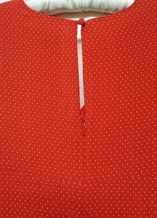Знижка до 27.11 червоне плаття міді в горошок з розрізом7 фото