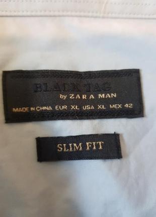 Рубашка zara black tag slim fit размер 42 xl3 фото