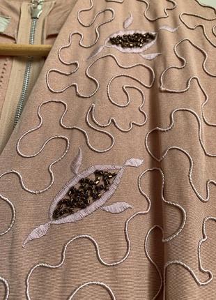 Плиссированное винтажное платье вышитое бисером gem-broi model by michael howard of london 50х годов4 фото