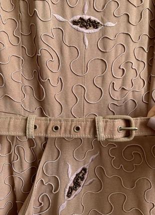 Плиссированное винтажное платье вышитое бисером gem-broi model by michael howard of london 50х годов6 фото