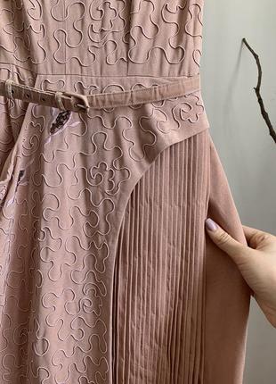 Плиссированное винтажное платье вышитое бисером gem-broi model by michael howard of london 50х годов7 фото