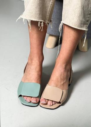 Кожаные босоножки на кольца низкие туфли из натуральной кожи2 фото