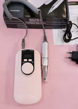 Фрезер для маникюра sg701 портативный с дисплеем