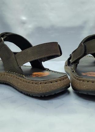 Коричневые ортопедические кожаные сандалии на липучках detta 40-45р8 фото
