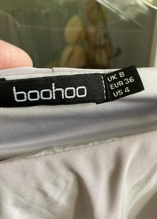 Boohoo 8/36 s нове сіре стретч-боді з воланом на тонких бретелях7 фото