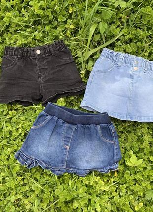 Primark джинсовые шорты и джинсовая юбочка