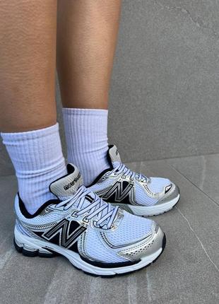 New balance 860v2 топові кросівки жіночі беланси сріблясті срібні з сіткою весна літо літні кроссовки женские серебряные серебристые летние5 фото