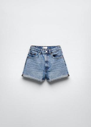 Шорты zara, шорты mom fit zara, джинсовые шорты мом zara
