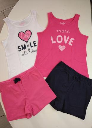 Костюм на девочку набор майка шорты