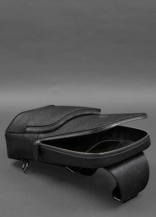 Кожаный мужской рюкзак сумка-слинг на одно плечо черный  bn-bag-49-bw7 фото