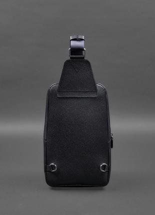 Кожаный мужской рюкзак сумка-слинг на одно плечо синий bn-bag-49-bw-navy3 фото