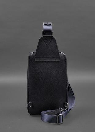 Кожаный мужской рюкзак сумка-слинг на одно плечо синий bn-bag-49-bw-navy5 фото