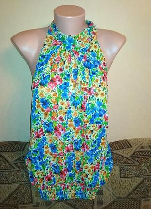 Нарядная шелковая блуза на резинке фирмы lipsy.