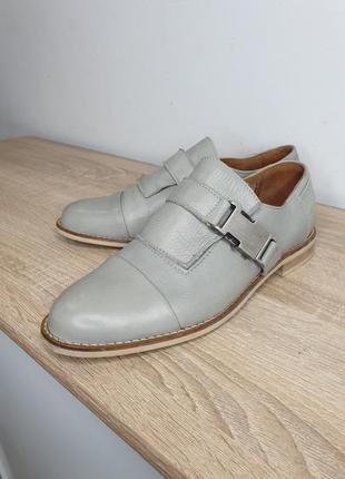 Натуральные кожаные туфли лоферы оксфорды в качестве винтажные с пряжкой натуральная кожа