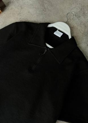 Костюм мужской базовый футболка поло шорты черный турция / комплект мужской футболка шорти чорний2 фото