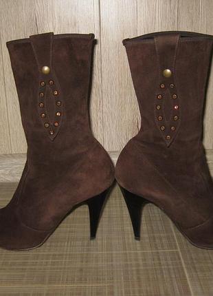 Фирменные замшевые ботинки, полусапоги стрейчевые norma j.baker 39 р-р