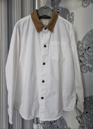 Брендовая базовая хлопковая белая рубашка на мальчика 3 4 года zara2 фото