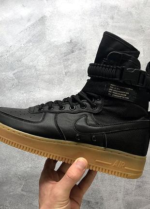 Мужские кроссовки \ботинки хайтопы nike air force 1 sp black найк осень.