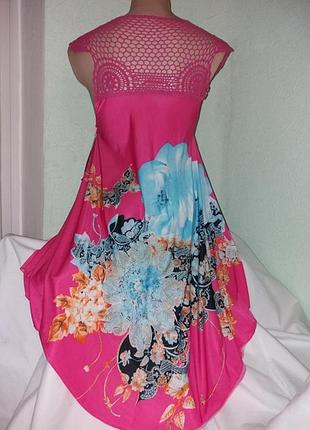 Ошатне миниплатье-туніка з гарною ажурною спинкою,а-силует,52-56разм.