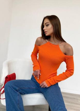 Модная трендовая женская комфортная стильная красивая удобная кофта кофточка качественная с рукавами оранжевый зеленый4 фото